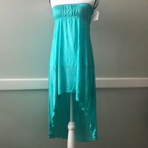 Turquoise Hi-Low Halter Top Sun Dress Made in USA